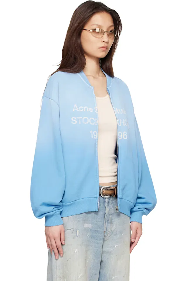 Синяя выцветшая куртка на молнии Acne Studios — фото 2