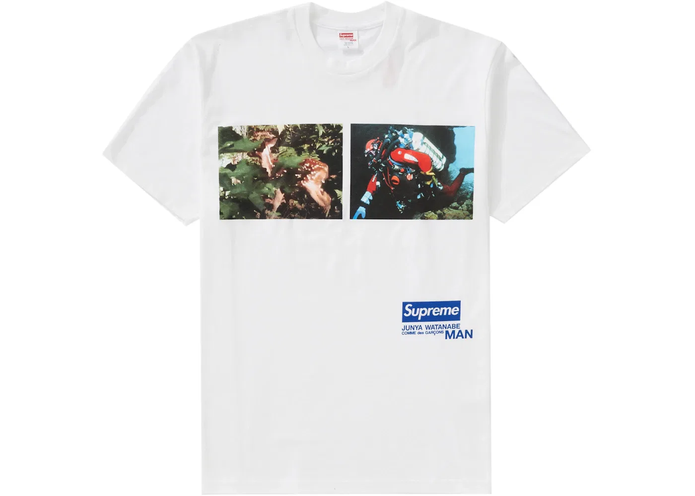 Мужская футболка с принтом Supreme Junya Watanabe CdG Man Nature Tee, White