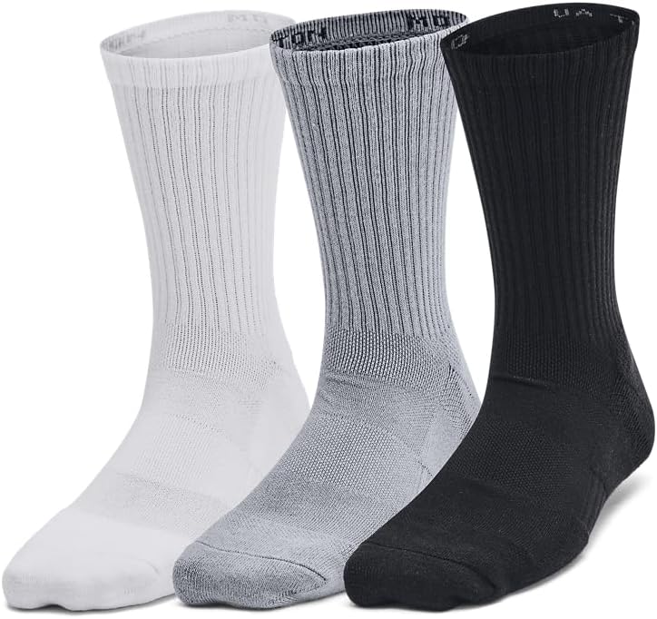 Детские тренировочные хлопковые носки Under Armour Youth (3 пары), (035) Steel/White/Black — фото 3
