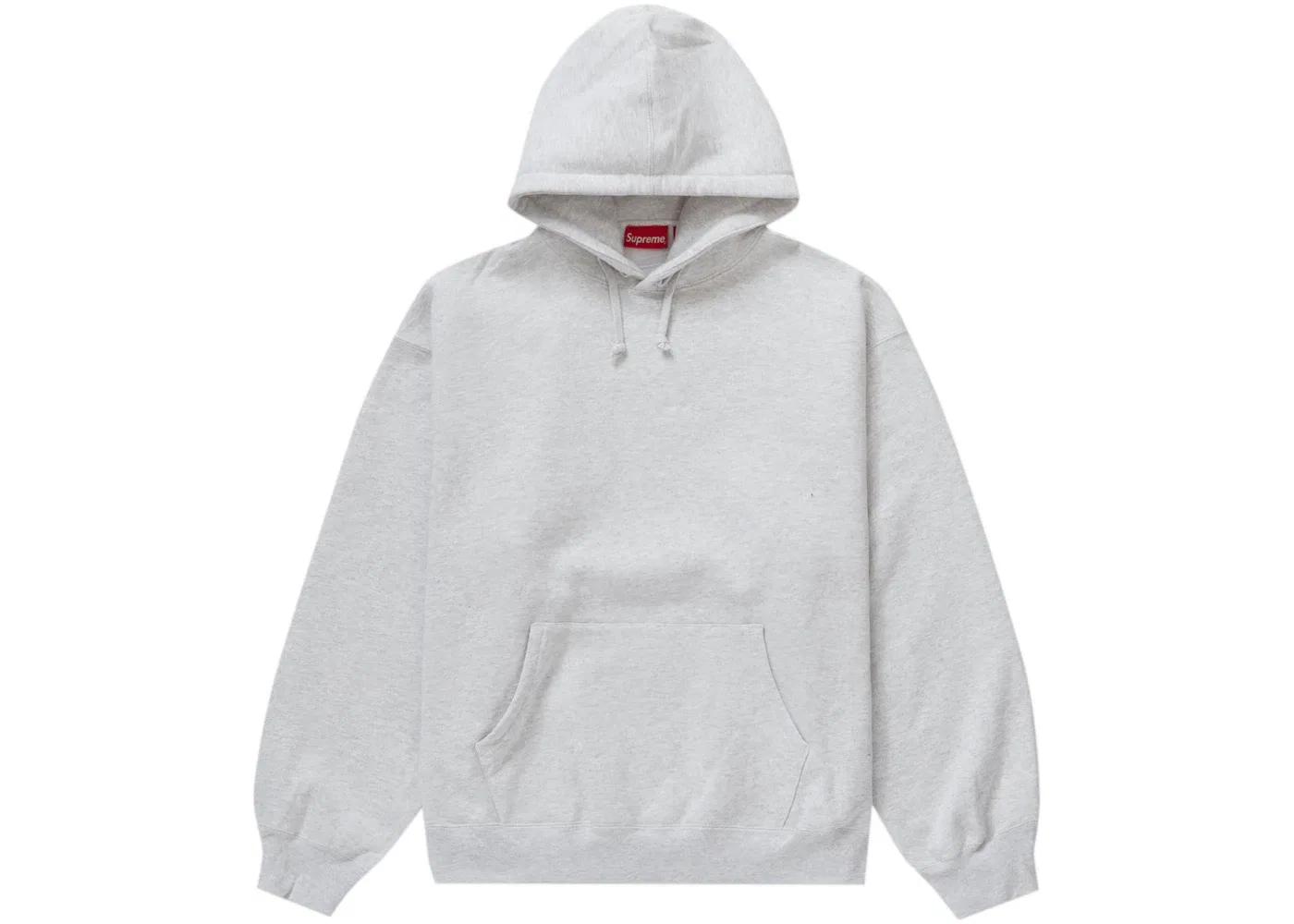 Мужской свитшот с капюшоном с сатиновой аппликацией Supreme Sweatshirt (FW23), Ash Grey — фото 2