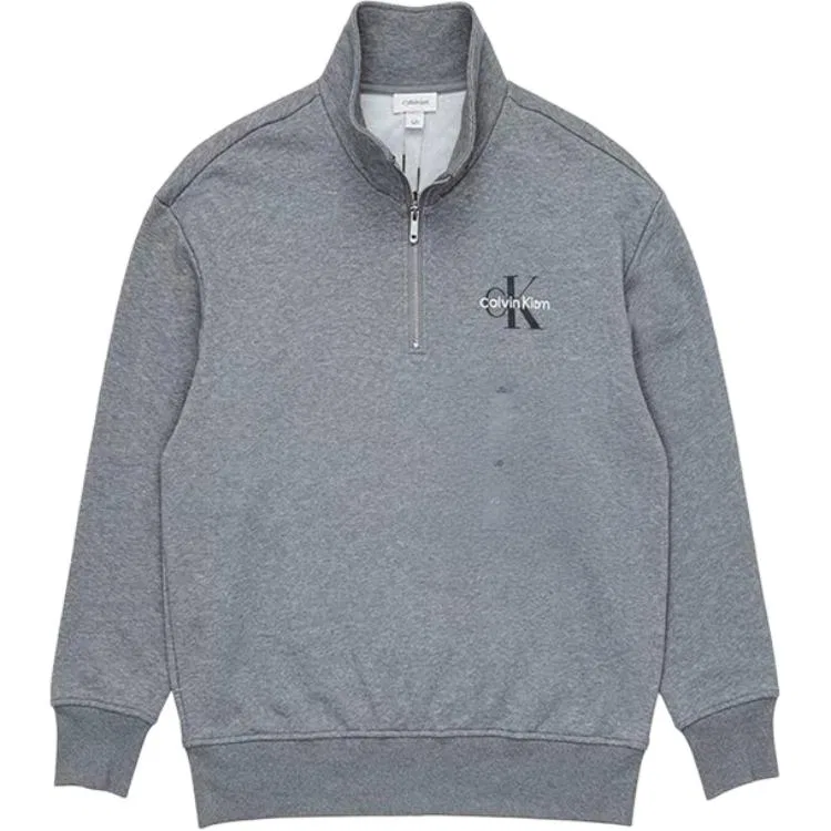 Мужской свитшот с воротником-стойкой Calvin Klein, Light Gray