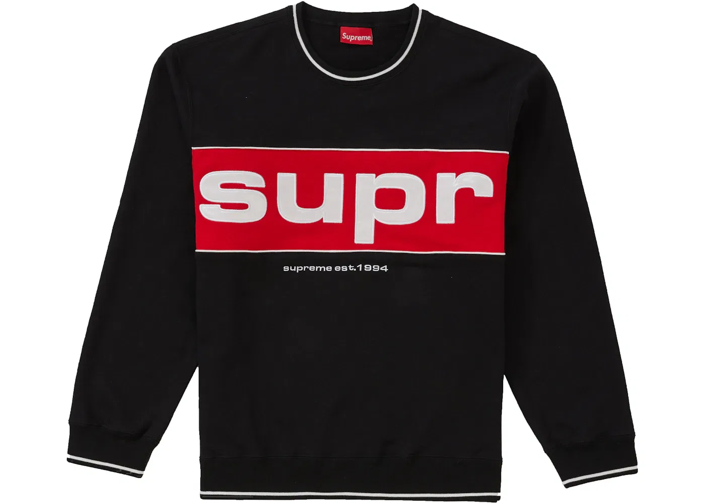 Мужской свитшот Supreme Piping Crewneck, Black