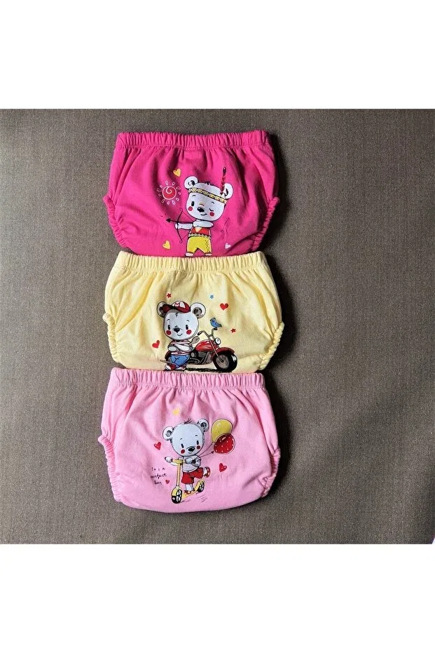 Детские трусы для мальчиков с принтом Number 3 printed training pants Bejamonti Chocolate Baby Kids, Pink - Light Pink - Yellow