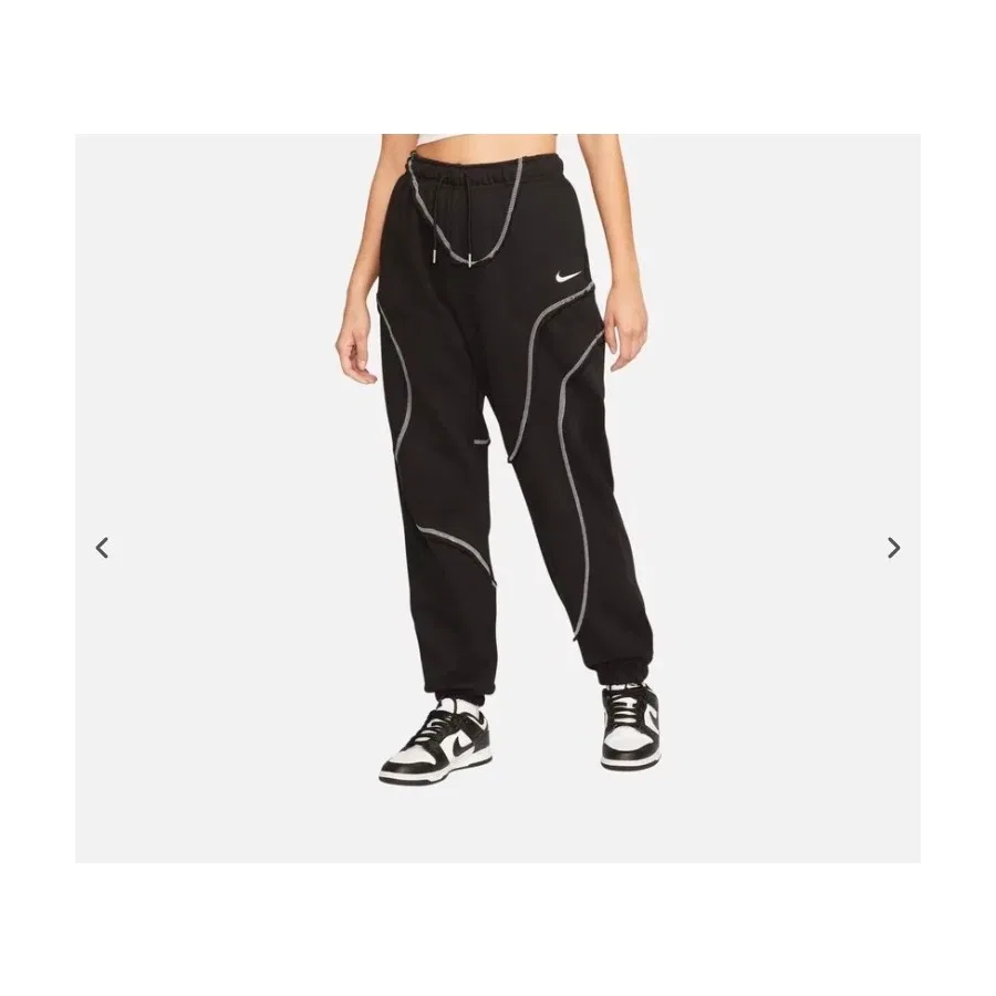 Спортивные штаны с завышенной талией и карманами Nike Sportswear Fleece Swirl, Черный