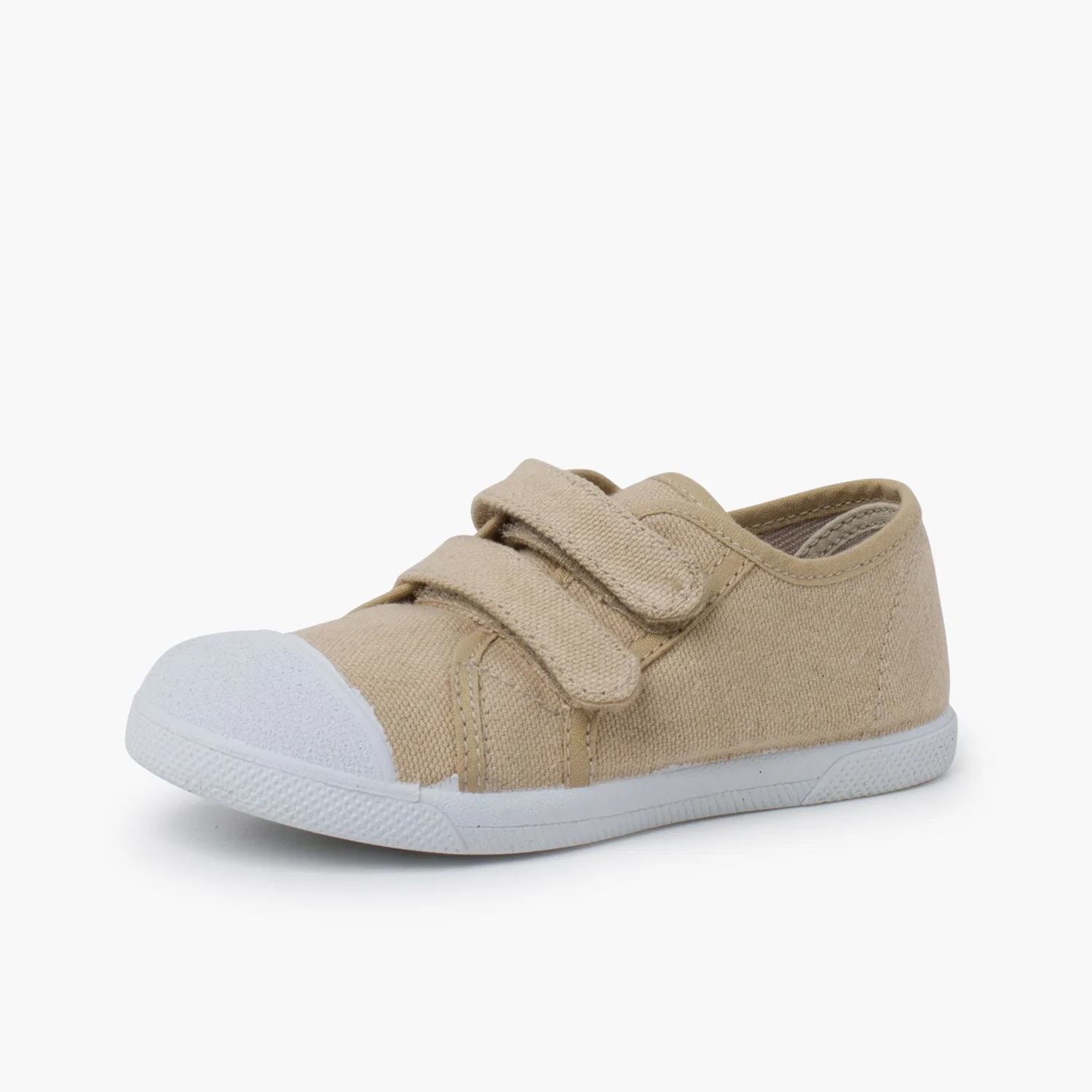 Детские кеды из эко-канваса с принтом Pisamonas Morbide Sneakers Eco Canvas Chiusura A Strappo, Beige — фото 2