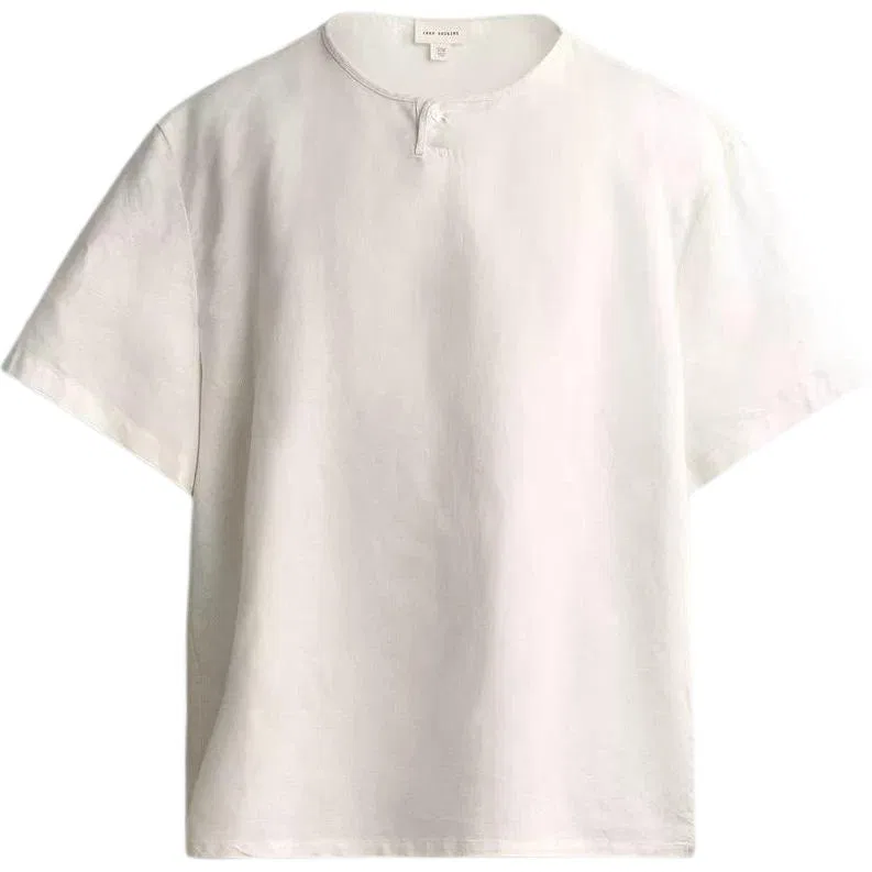 Мужская рубашка с круглым вырезом прямого кроя Frosted White ZARA, Frosted White