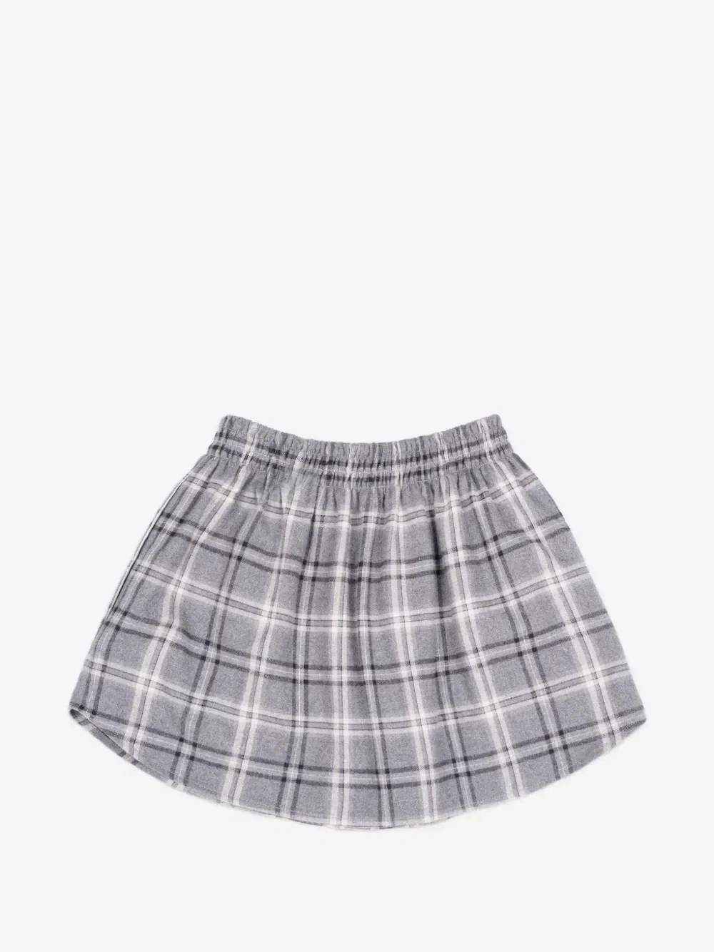 Мини-юбка А-силуэта в клетку MIU MIU, серый — фото 2
