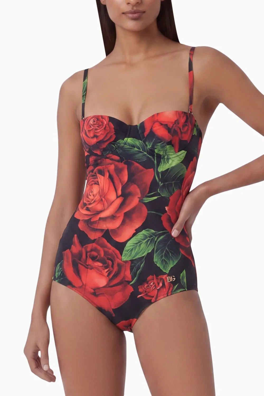 Купальник слитный с принтом роз Dolce & Gabbana — фото 2