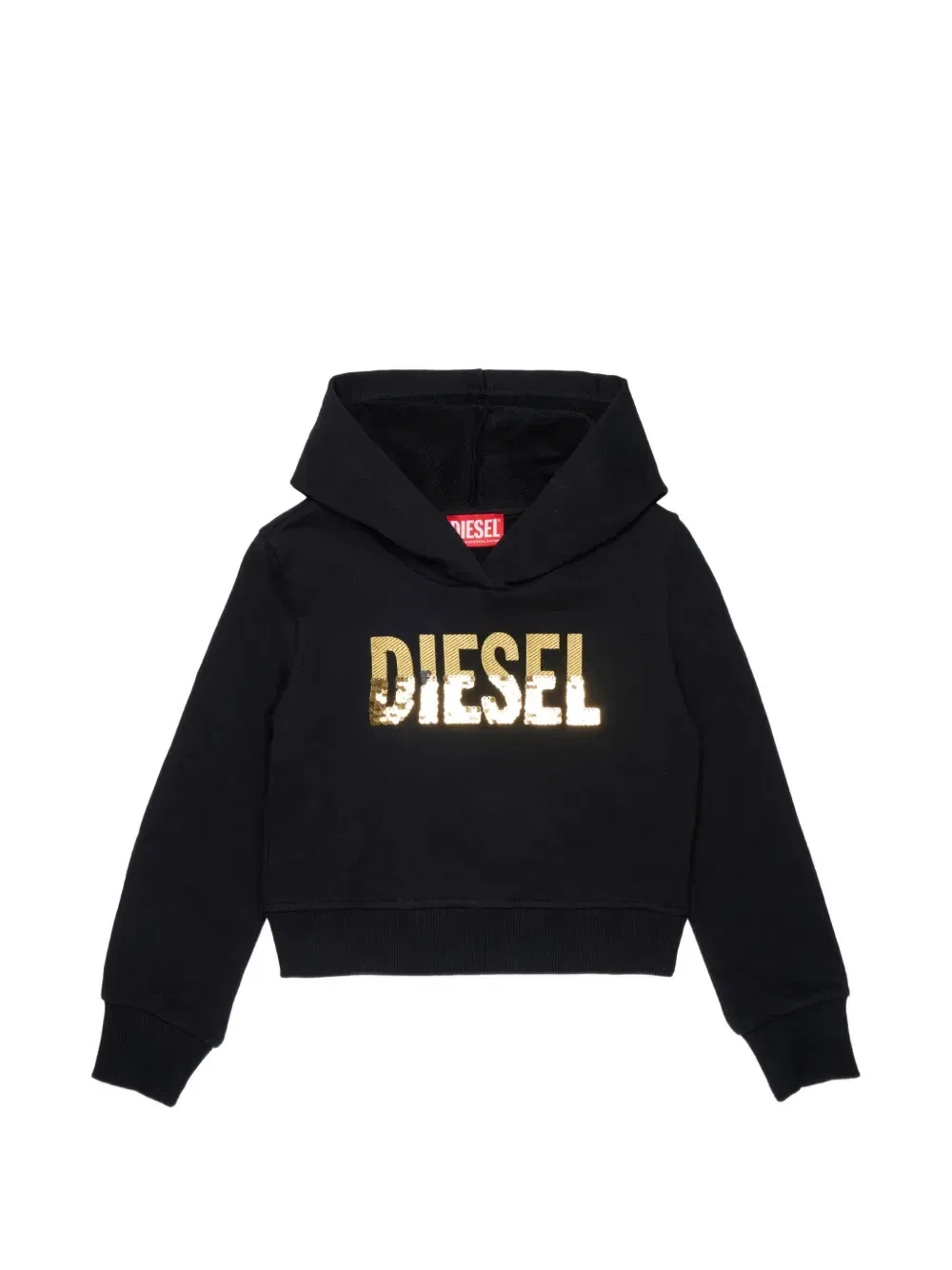 Худи с пайетками Diesel Kids, черный