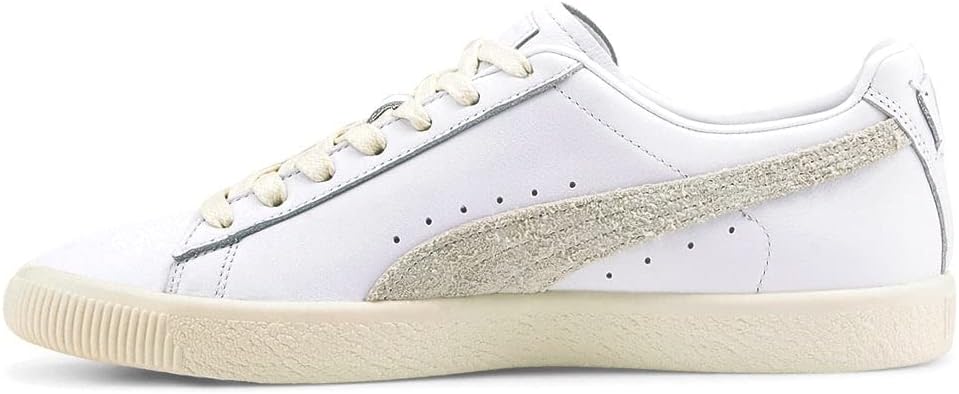 Мужские кроссовки PUMA Clyde Base с шнуровкой, белый/слоновая кость/золотой — фото 3