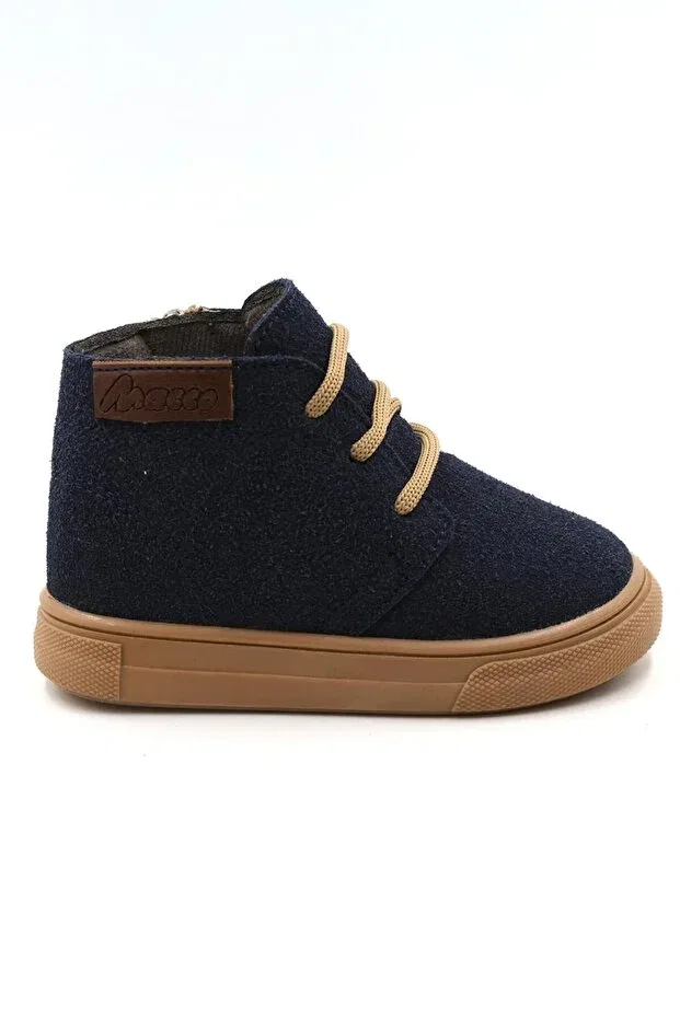 Детские ботинки для девочек на шнуровке Macco Shoes, Navy Blue — фото 4