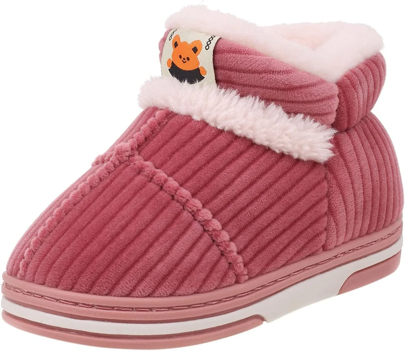 Детские зимние ботинки для мальчиков с принтом, модель Winter Cartoon Animal Snow Boots, Pink