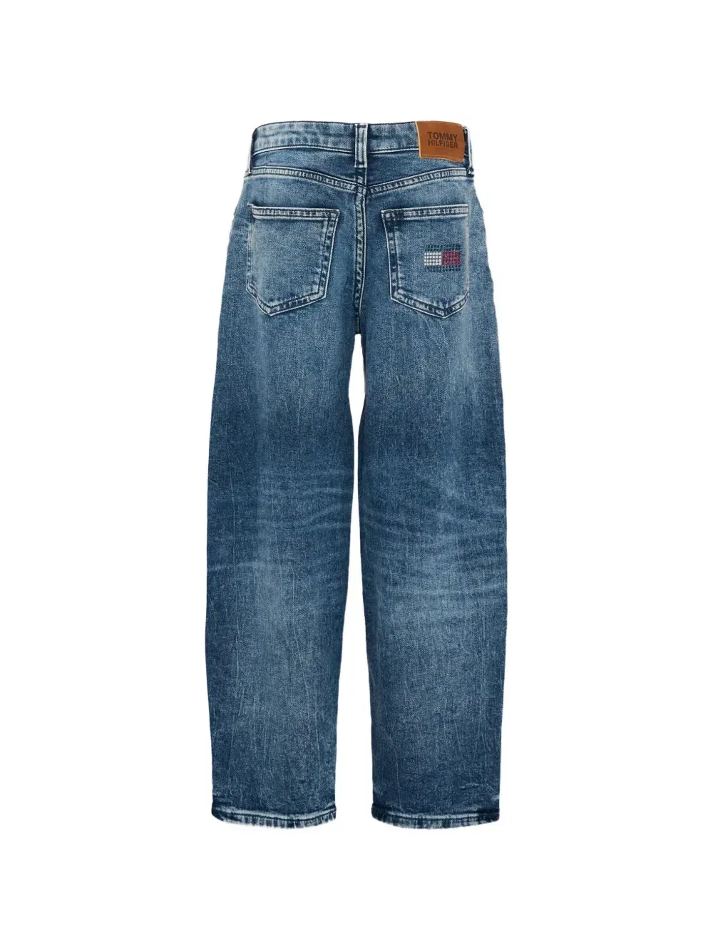 Выцветшие широкие джинсы Tommy Hilfiger Junior, синий — фото 2