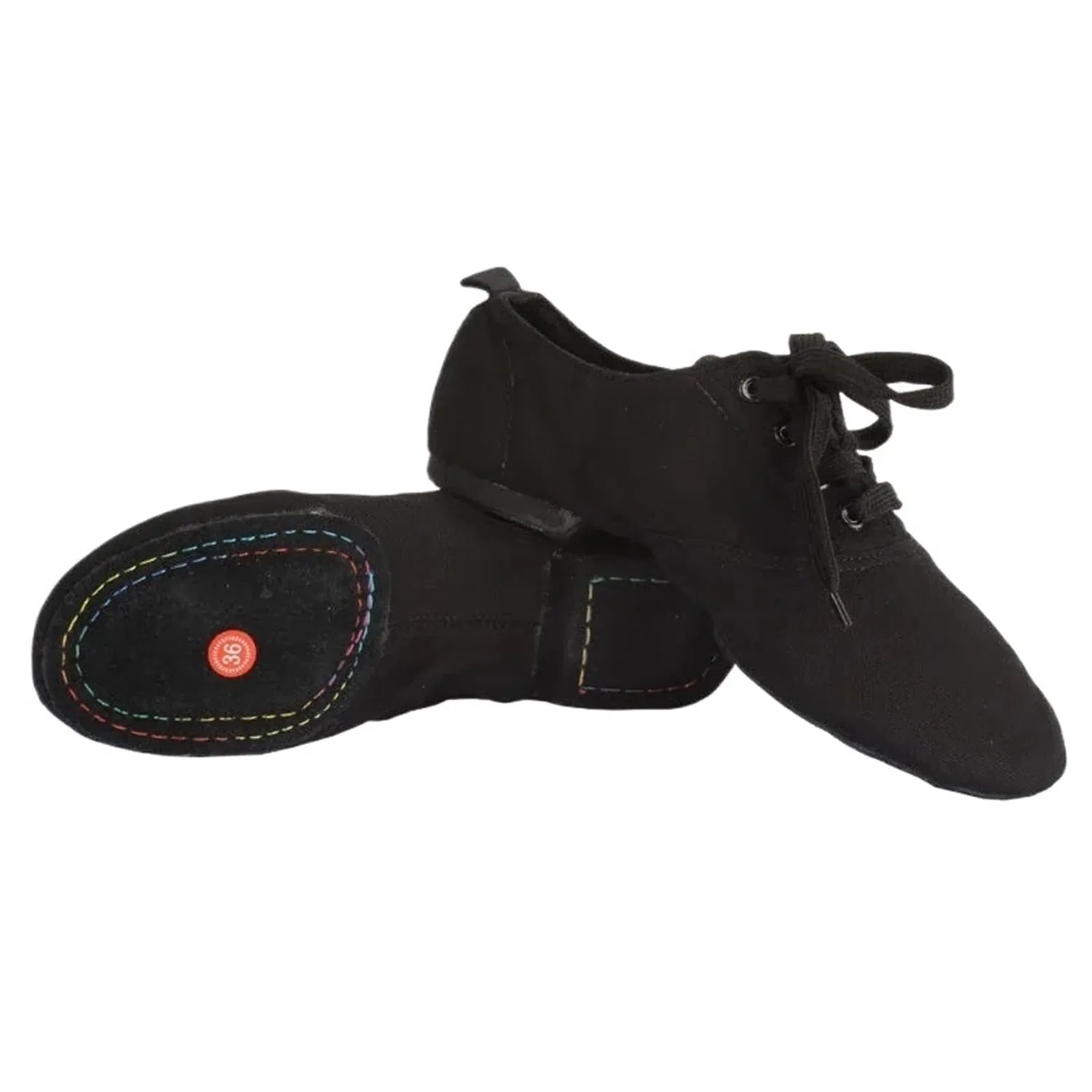 Детские танцевальные туфли на шнуровке NRBMZYEN NRBMZYEN, Black Suede Sole