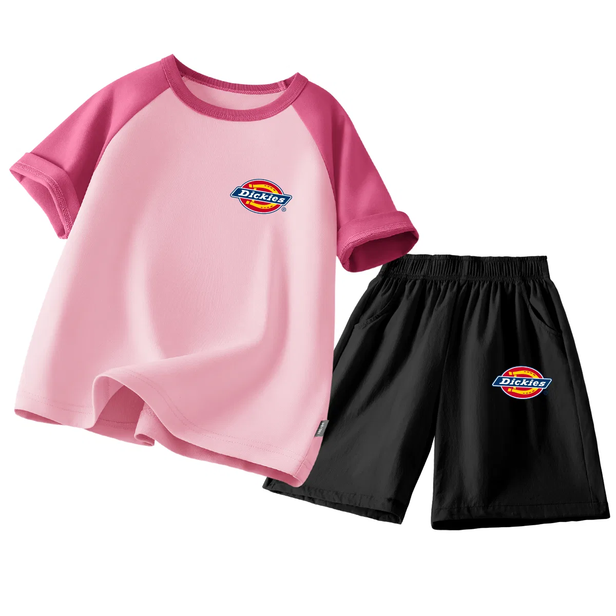 Детский спортивный комплект с принтом S Logo Dickies, Berry Pink/Black