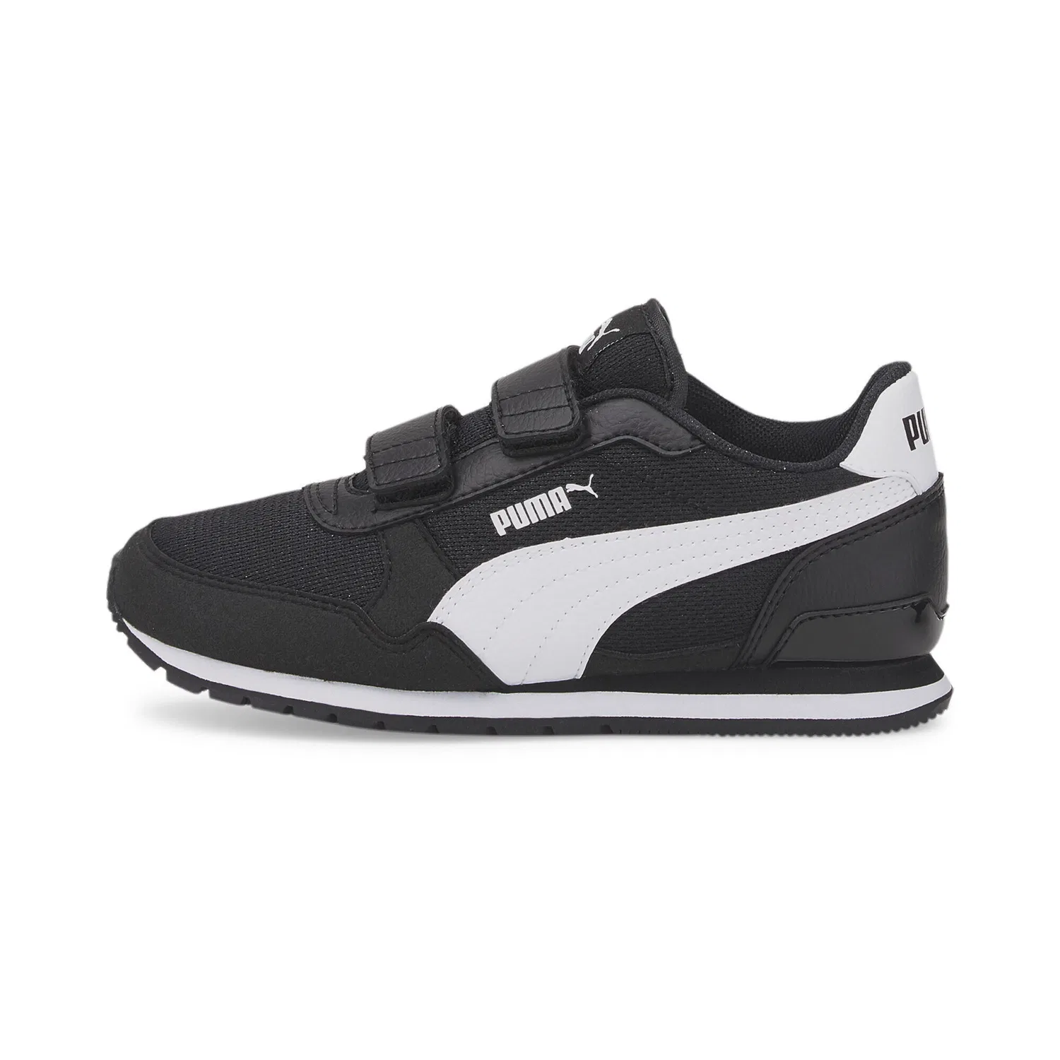 Детские кроссовки с сетчатым верхом ST Runner V3 Mesh V Puma, Black White — фото 3