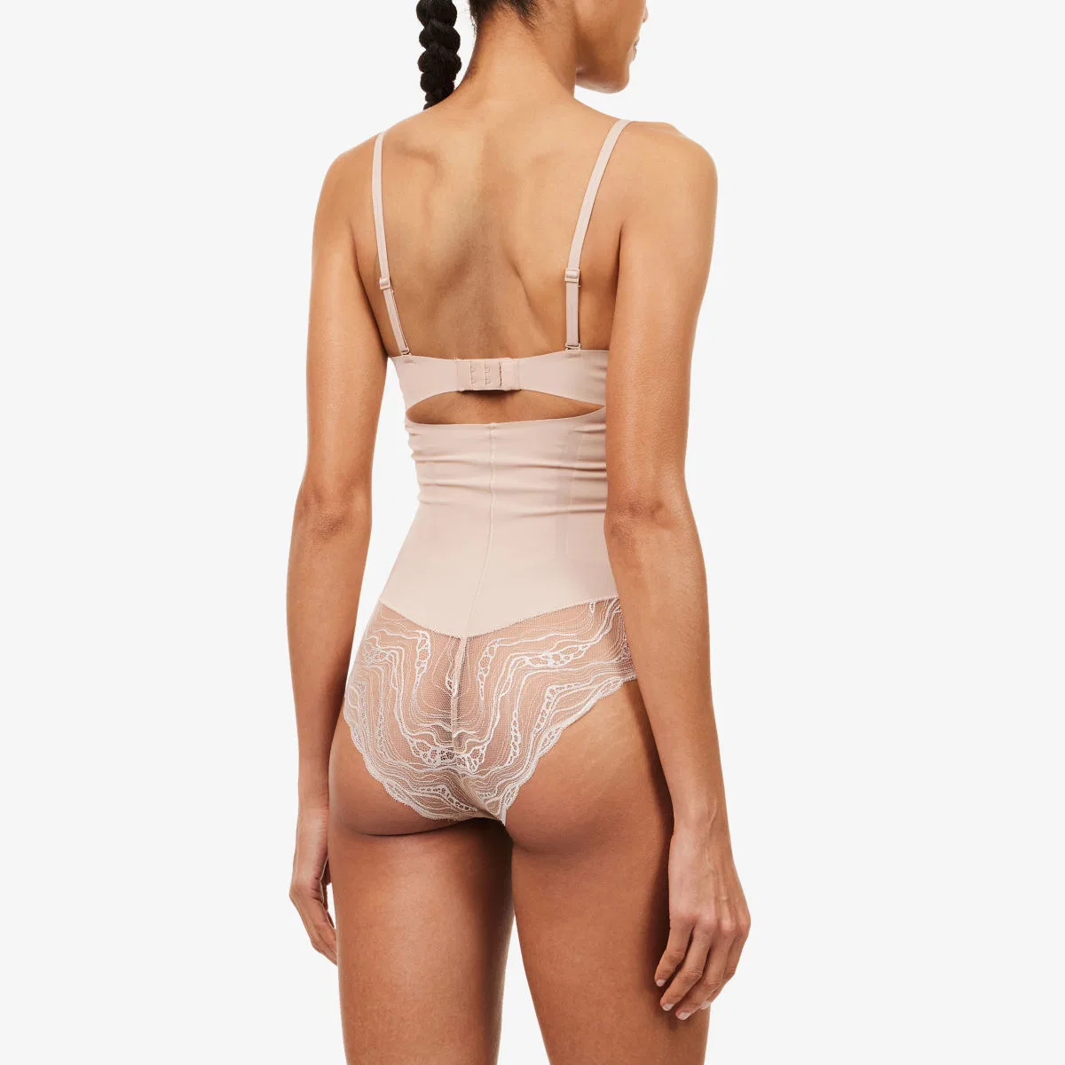 Чувственный эластичный кружевной корректирующий боди Calvin Klein, кедр — фото 3