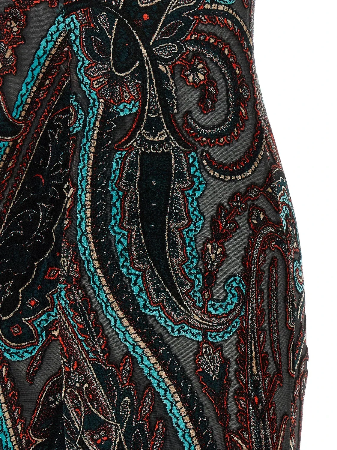 Платье из бархата деворе Etro, мультиколор — фото 4