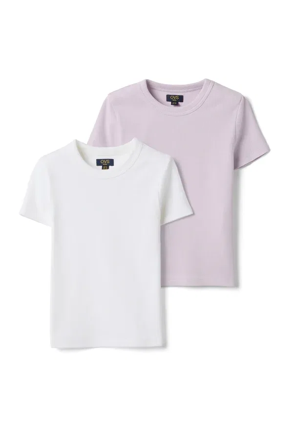 Комплект из 2 футболок basic t-shirt Ovs, белый, розовый