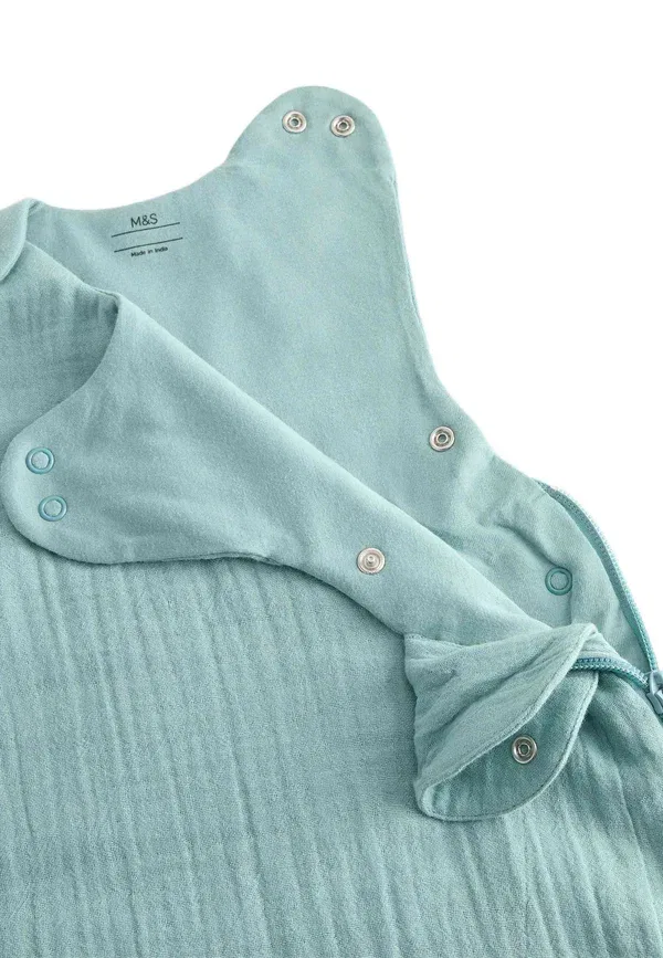 Детский спальный мешок хлопковый 1.5 tog Sleeping Bag Marks & Spencer, Aqua, аквамарин — фото 3