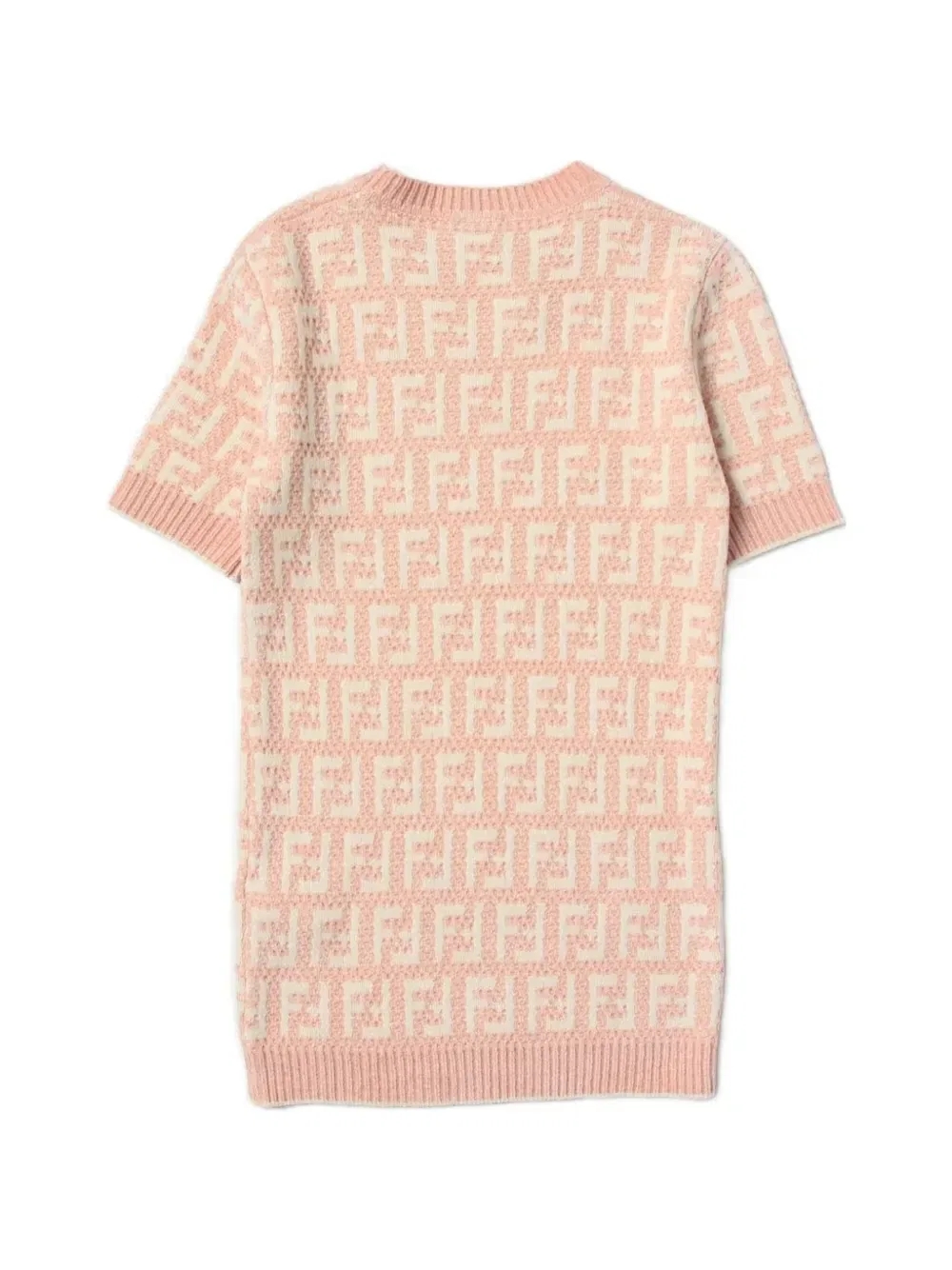 Платье-свитер с логотипом FF Fendi Kids, розовый — фото 2