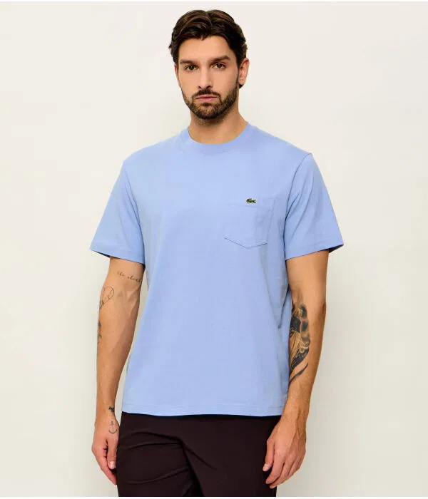 Футболка мужская Lacoste хлопковая Azzurro