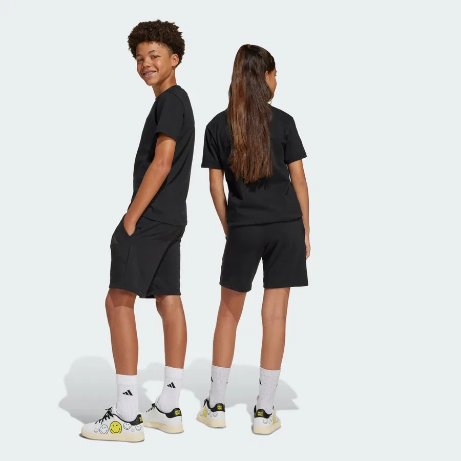 Детские шорты с принтом adidas x Smileyworld, adidas, Черно-желтый — фото 2