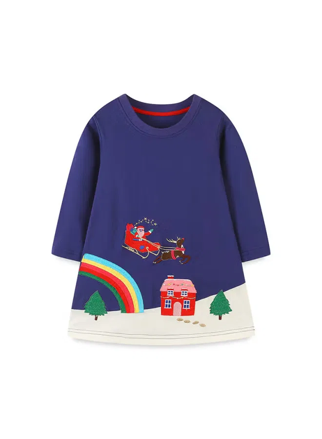 Платье с длинным рукавом с вышивкой Санта Aosta Betty Store