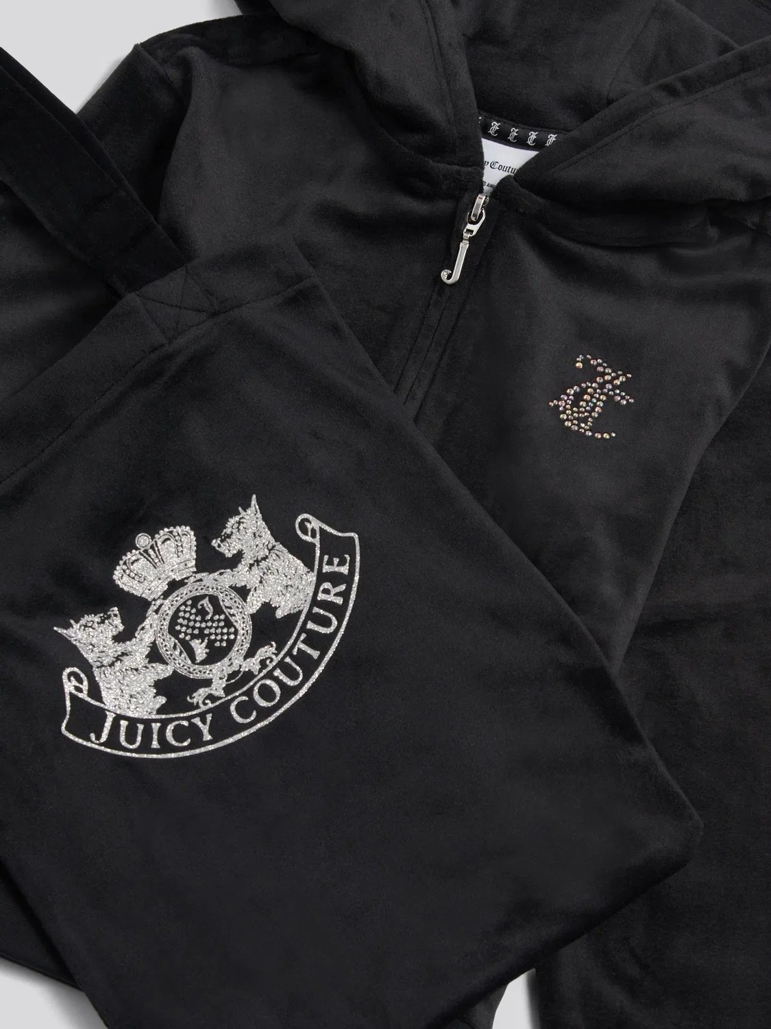 Толстовка на молнии и сумка-тоут Juicy Couture Daydreamer, черный — фото 3