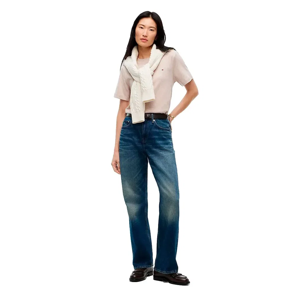 Женская футболка свободного кроя Tommy hilfiger, Beige — фото 4