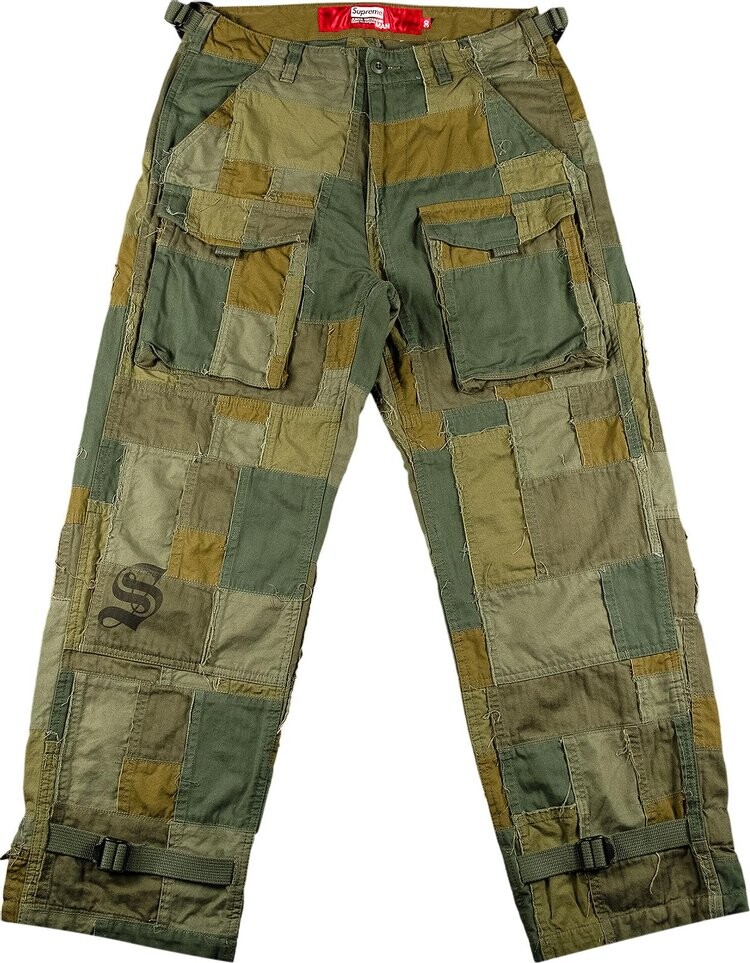 

Брюки Supreme x Junya Watanabe x Comme des Garçons MAN Patchwork Cargo Pant Olive, зеленый