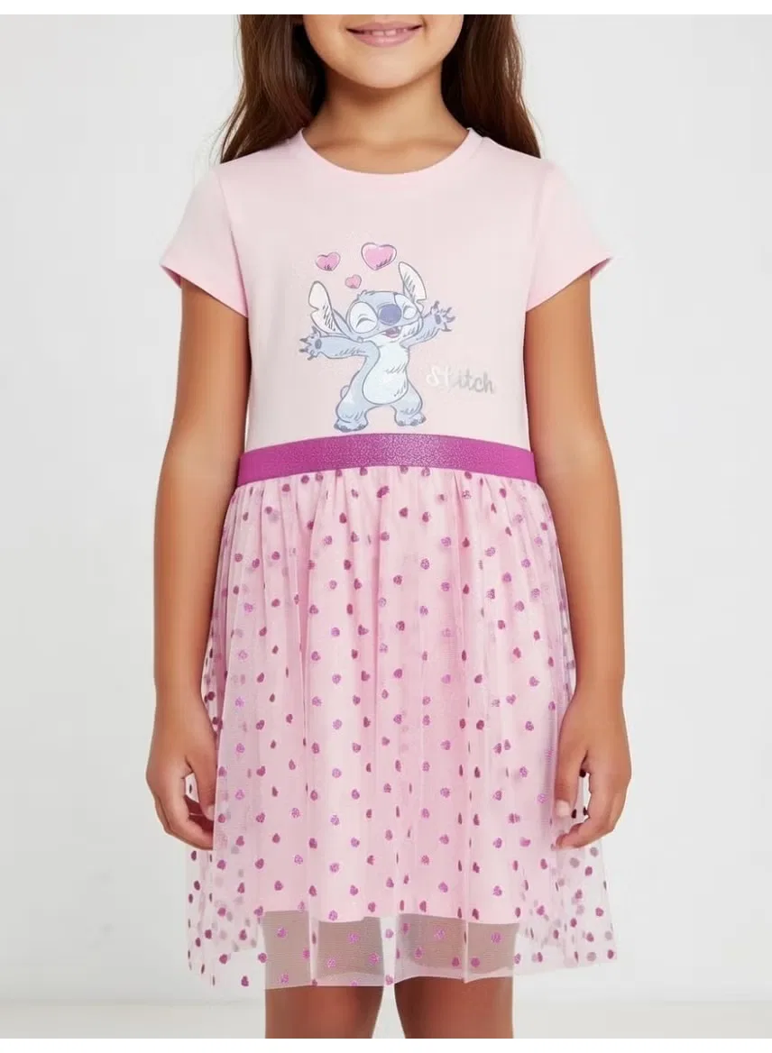 Платье с юбкой из фатина Lilo & Stitch Disney, светло-розовый — фото 4