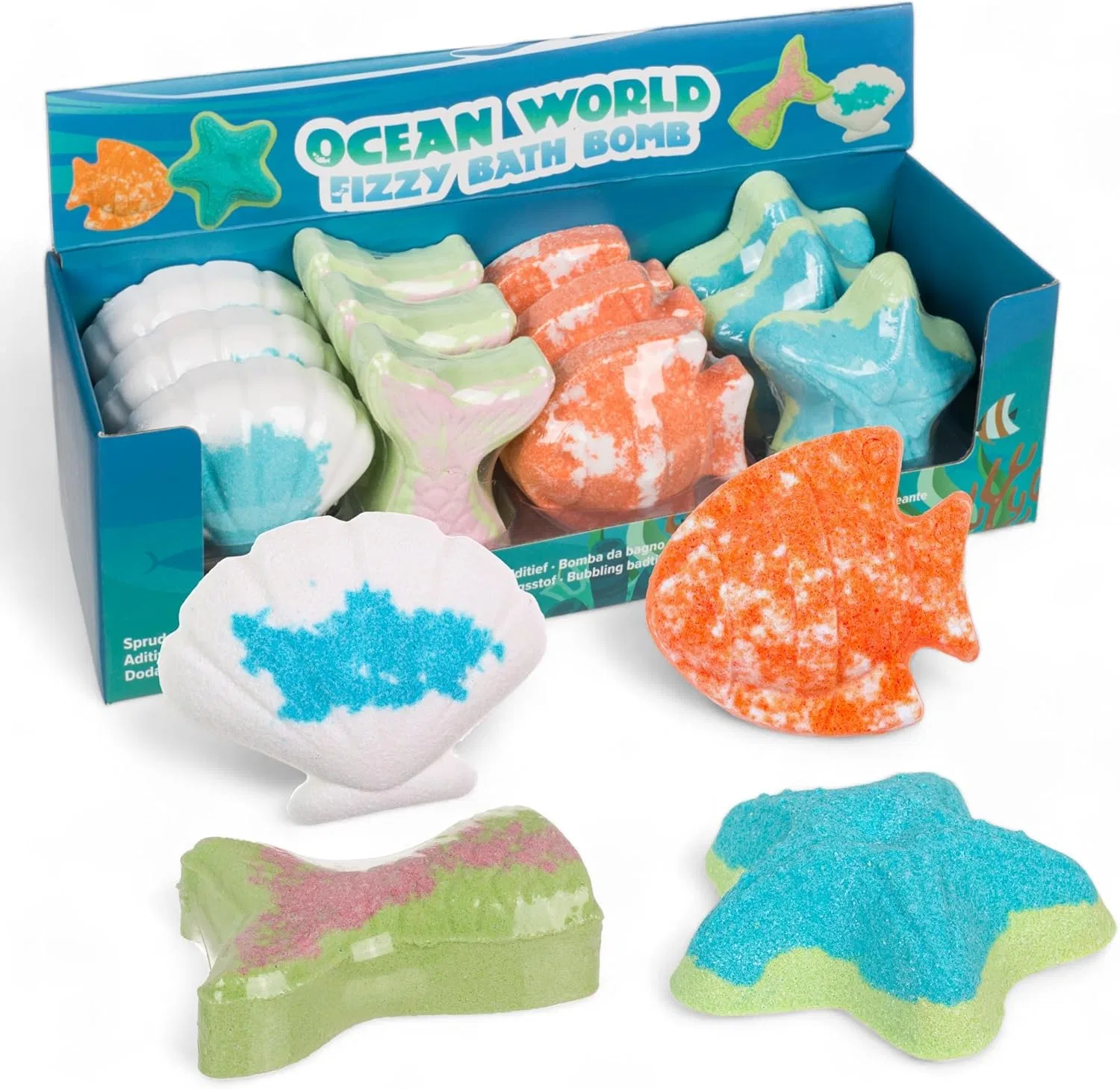 Набор шипучих бомбочек для ванны Sea World, MIJOMA, 12 шт, 100 г, Мультиколор