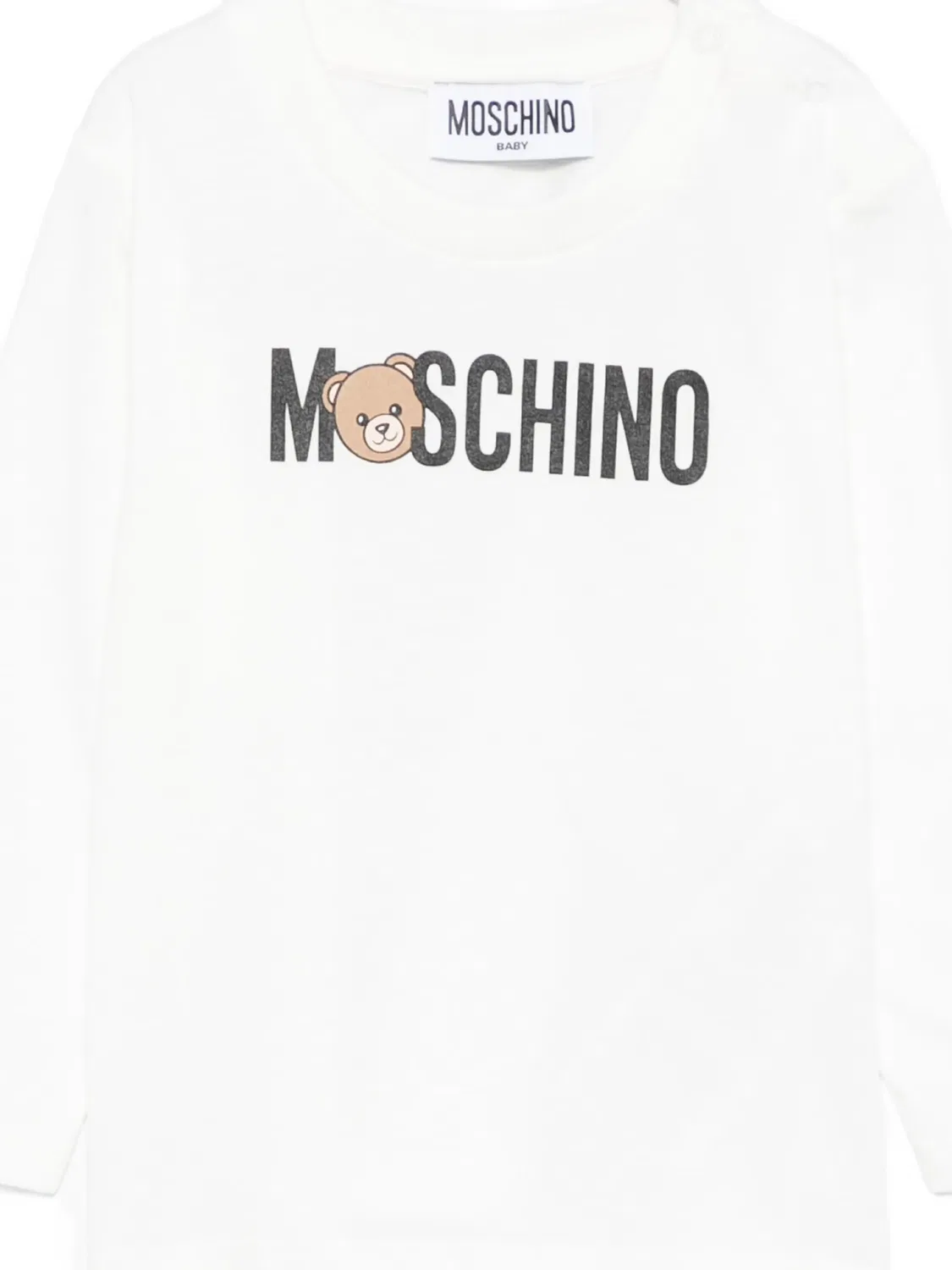 Футболка с длинным рукавом с принтом мишки Moschino, белый — фото 2