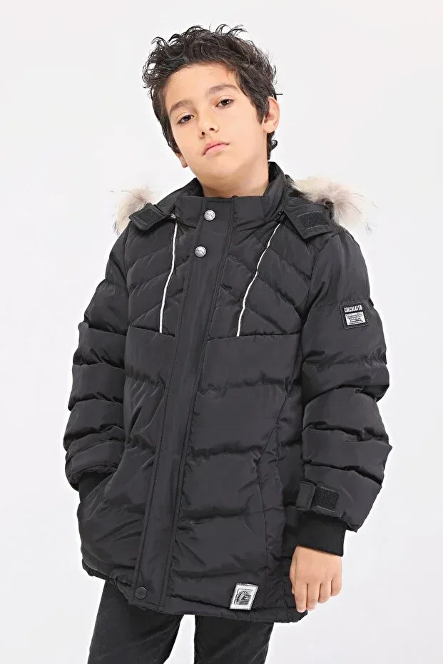 Детское пальто для девочек с длинным рукавом Benitto Kids, Black — фото 4