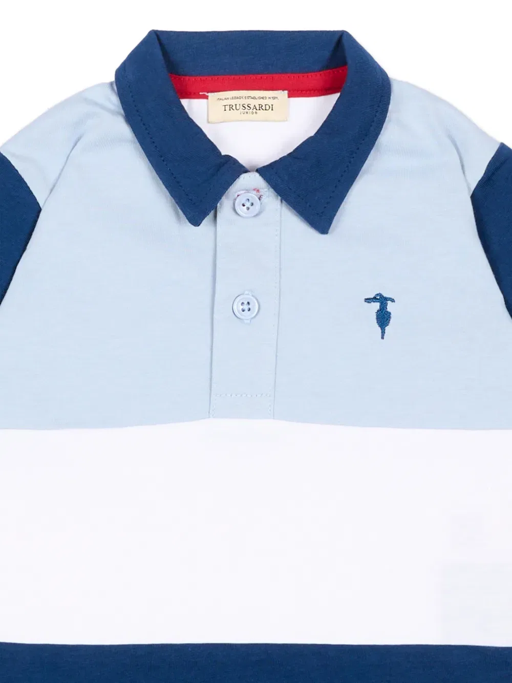 Рубашка-поло с коротким рукавом и цветовыми блоками Trussardi Junior, белый — фото 3