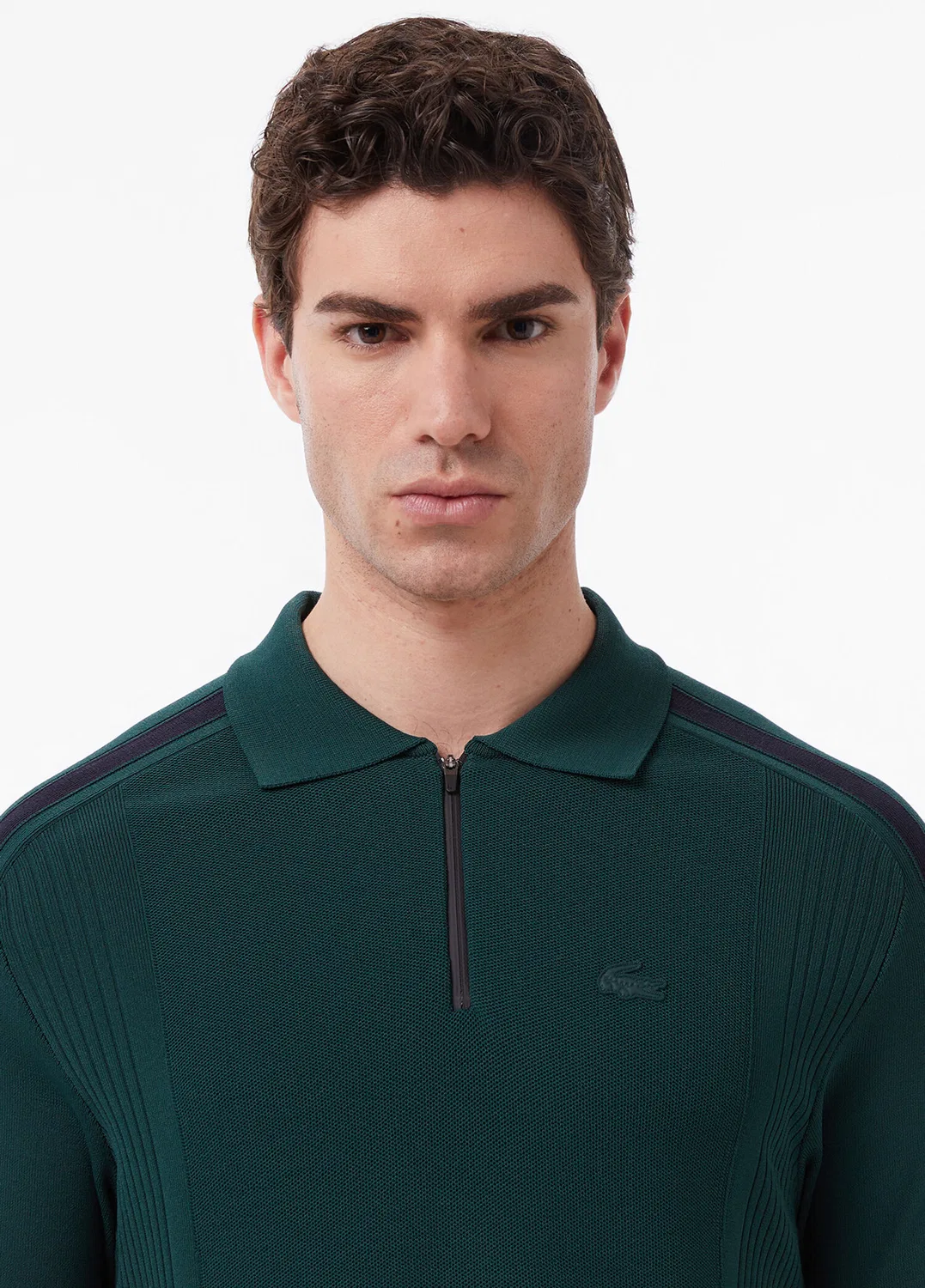 Трикотажный джемпер поло Lacoste Classic Fit, green — фото 2