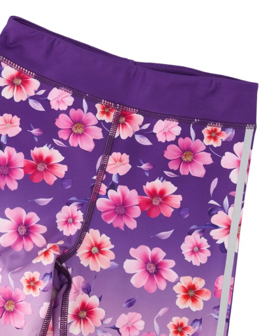 Леггинсы спортивные с принтом Deux par Deux, Mauve Floral Gradient — фото 3