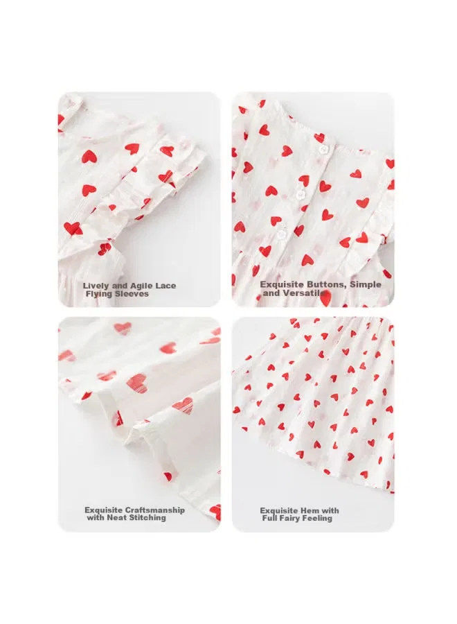 Платье с принтом сердечки Princess Style Babyprints, красный — фото 4