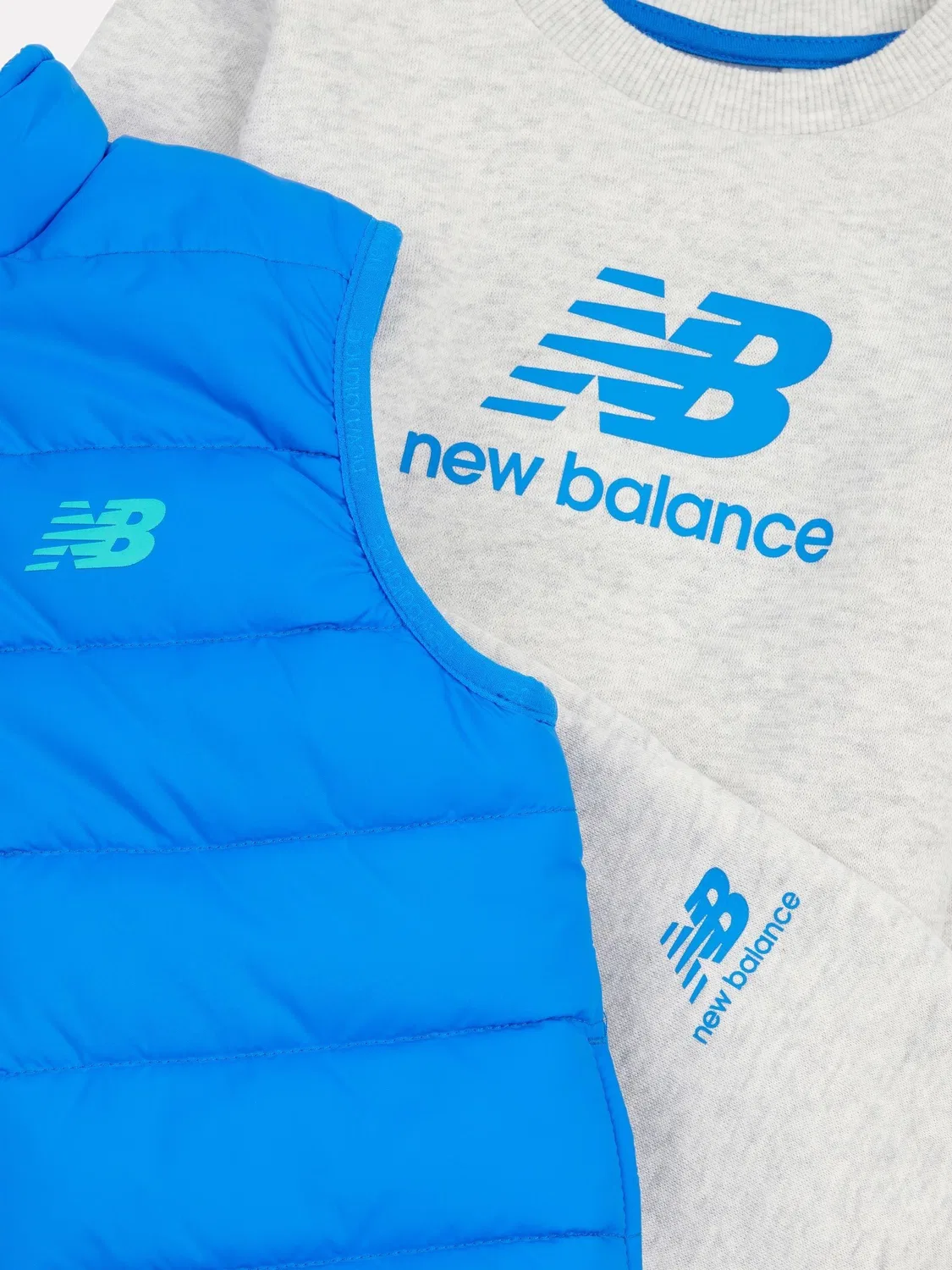 Комплект из толстовки, джоггеров и жилета New Balance, серый — фото 3