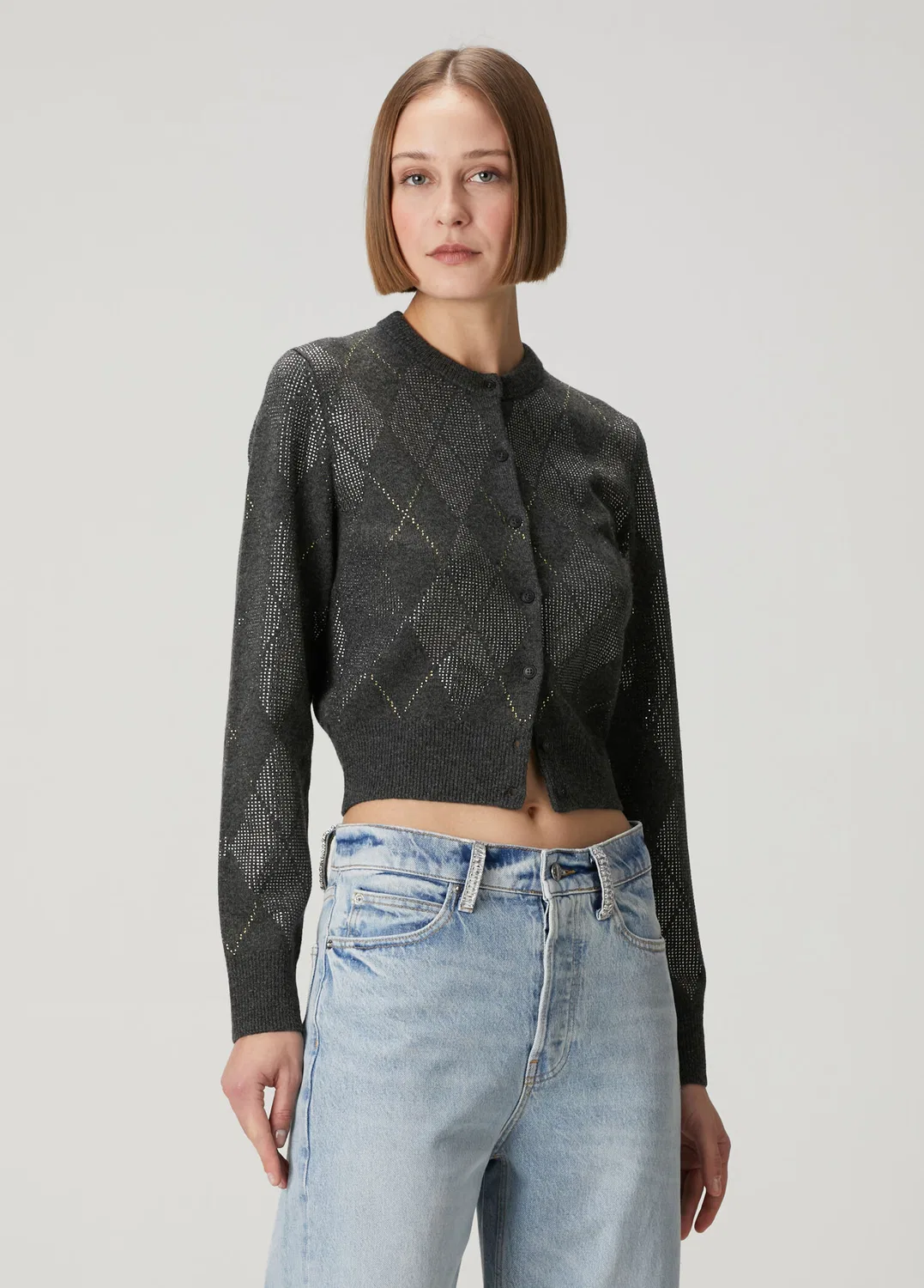 Женский кардиган Alexander Wang Antrasit Hotfix, antrasit — фото 3