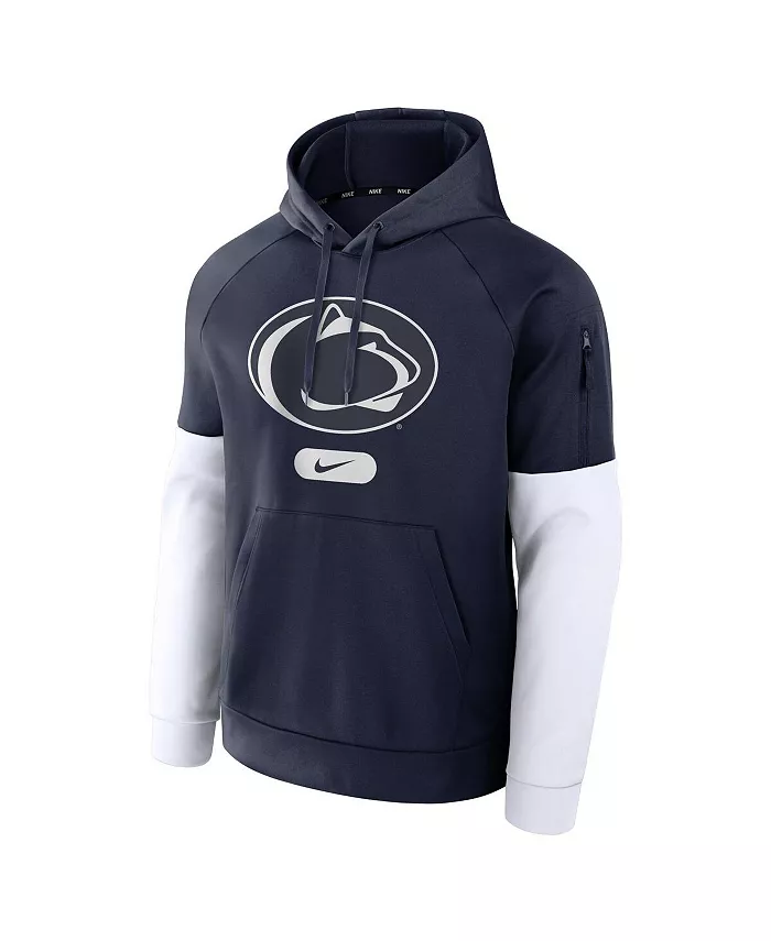 Мужская синяя толстовка с капюшоном Penn State Nittany Lions для фитнеса Nike — фото 3