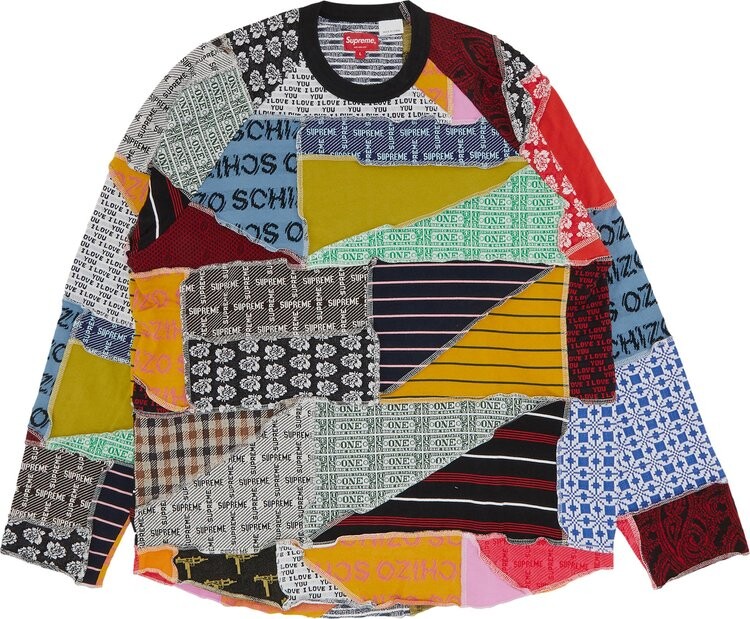 

Лонгслив Supreme Patchwork Jacquard Long-Sleeve Top 'Multicolor', разноцветный, Серый, Лонгслив Supreme Patchwork Jacquard Long-Sleeve Top 'Multicolor', разноцветный