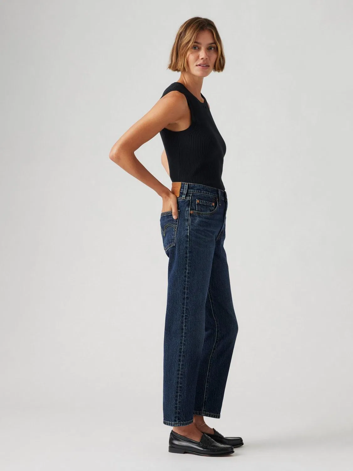Синие укороченные джинсы Levi's Apply Now 501 — фото 3
