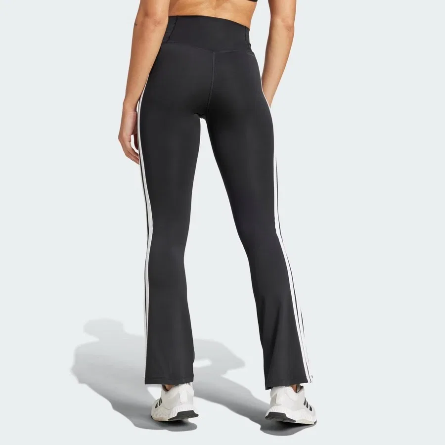 Спортивные леггинсы с расклешенным низом Opt Ess 3s Flar adidas, Черно-белый — фото 2