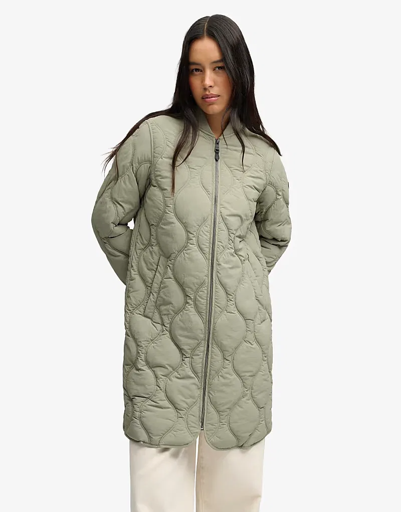 Утепленная куртка-подкладка Superdry Longline луковица светло-хаки — фото 2