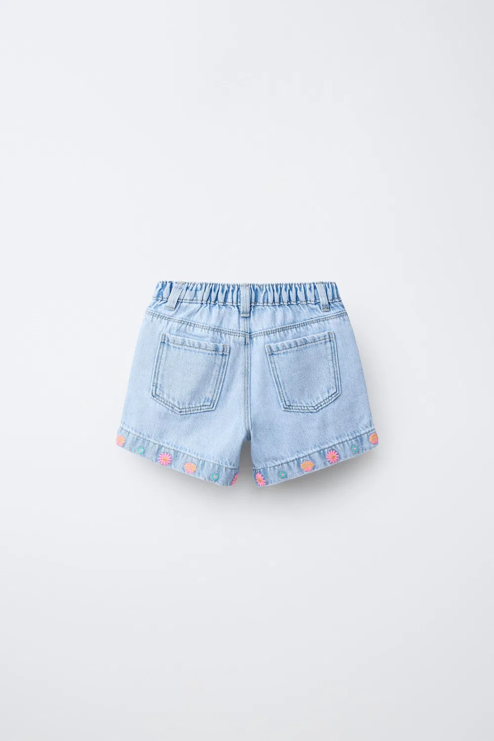 Вышитые джинсовые шорты-бермуды ZARA, Blue — фото 2