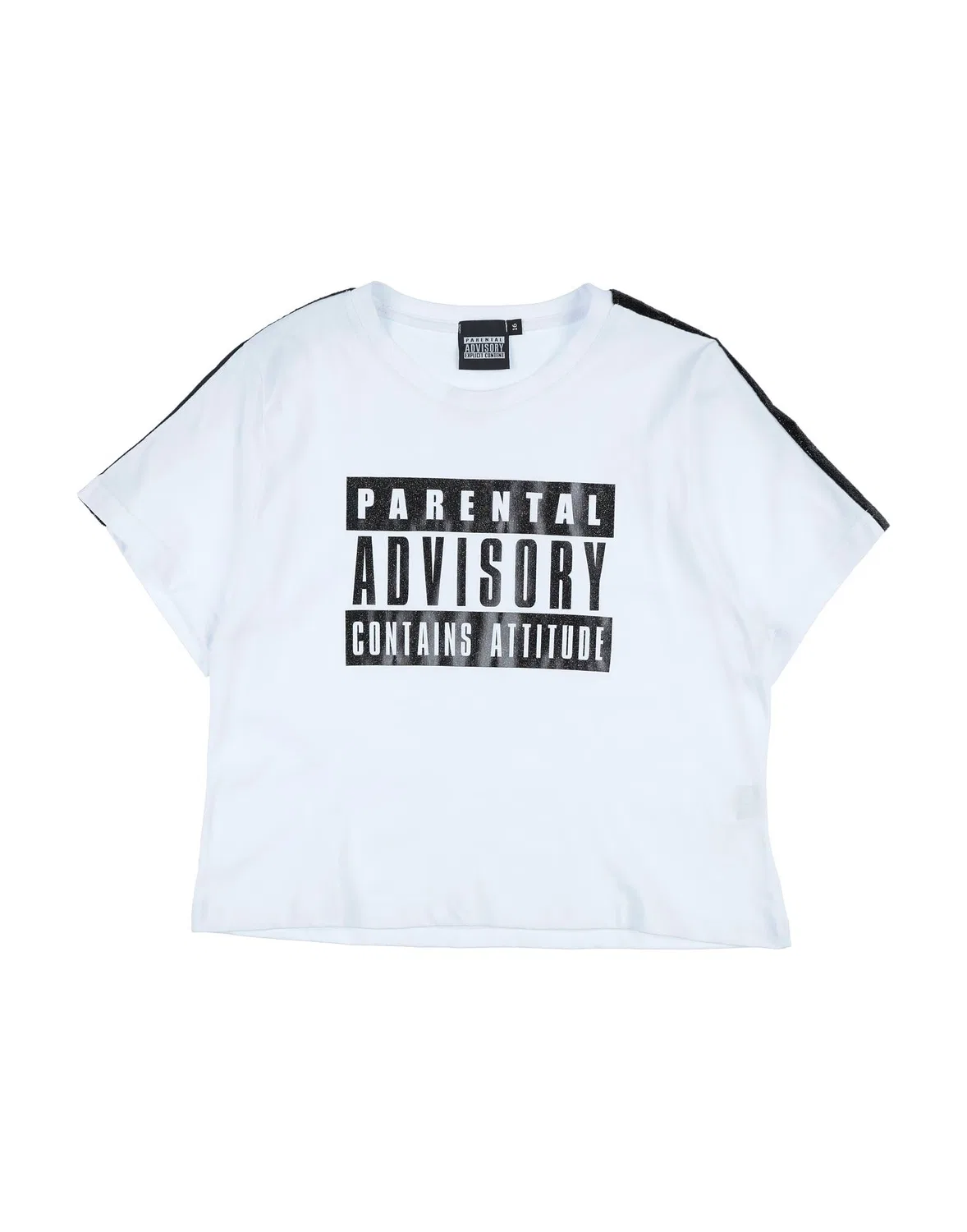 Детское джерси с длинным рукавом Parental Advisory Explicit Content, белый