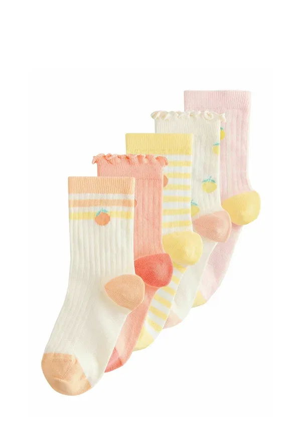 Набор из 5 носков, хлопок, Rich ruffle, Next, Peach Pink and Yellow, желтый/розовый