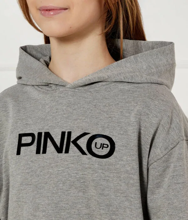 Детское худи свободного кроя Felpa Pinko Up, серый — фото 4
